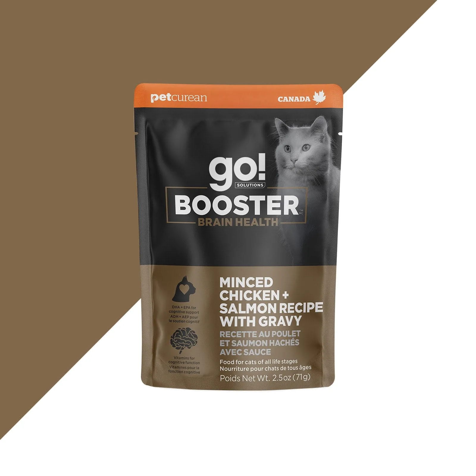 Go! Solutions Booster Brain Health Minced Chicken   Salmon with Gravy Wet Cat Food