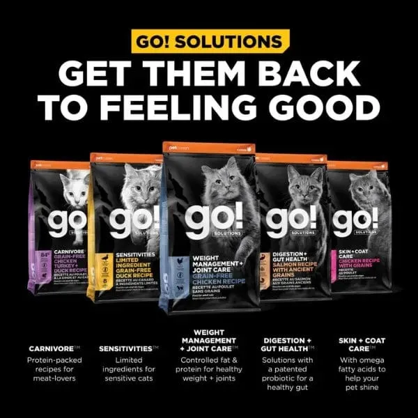 Go! Solutions Weight Management   Joint Care, Grain-Free Chicken Recipe Dry Cat Food, 8 lb