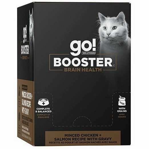Go! Solutions Booster Brain Health Minced Chicken   Salmon with Gravy Wet Cat Food