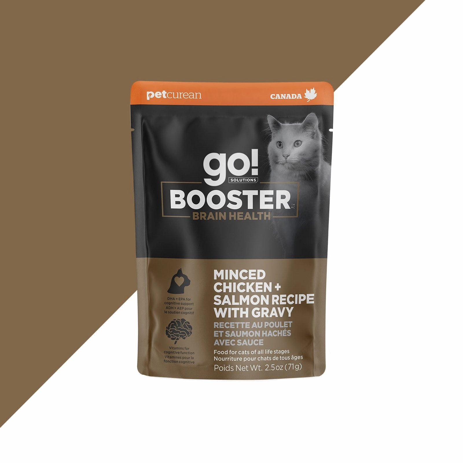 Go! Solutions Booster Brain Health Minced Chicken   Salmon with Gravy Wet Cat Food