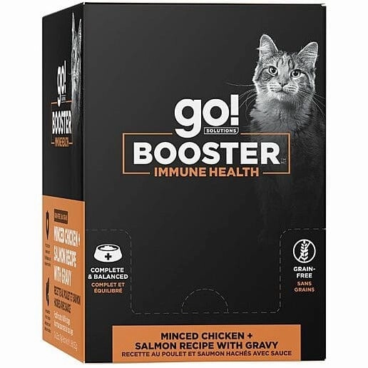 Go! Solutions Booster Immune Health Minced Chicken   Salmon with Gravy Wet Cat Food