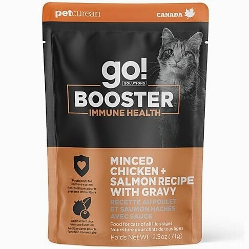 Go! Solutions Booster Immune Health Minced Chicken   Salmon with Gravy Wet Cat Food
