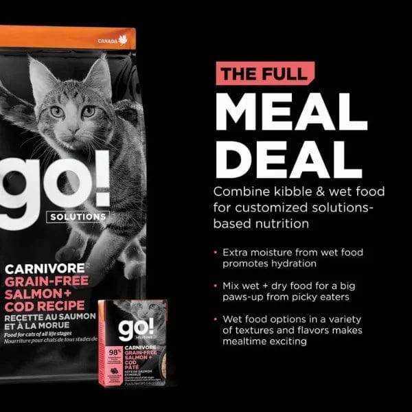 Go! Solutions Carnivore Grain-Free Salmon & Cod Recipe Dry Cat Food