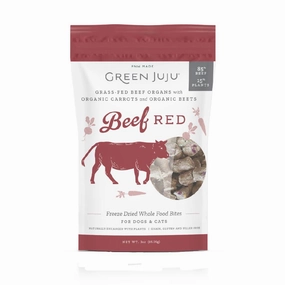 Green Juju Dogs & Cats Freeze Dried Whole Food Beef Red Bites 3oz