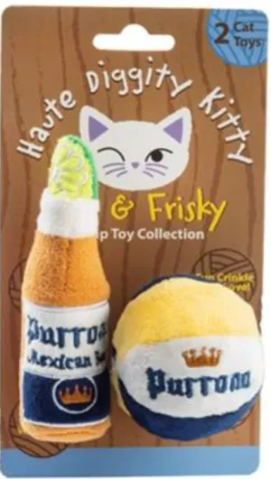 Haute Diggity Purrona Bottle & Ball Organic Catnip Toy 2 Pack