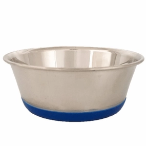 Heavy Stainless Steel Dish with Bonded Rubber Base