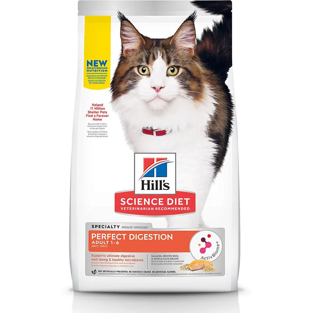 Hill's Science Diet Feline Adult Perfect Digestion Salmon, Brown Rice & Whole Oats 3.5lb