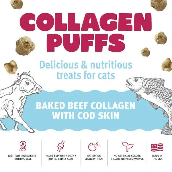 Icelandic  Beef Collagen Puffs with Cod Skin Treats for Cats (SPECIAL ORDER ITEM)