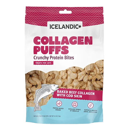 Icelandic  Beef Collagen Puffs with Cod Skin Treats for Cats (SPECIAL ORDER ITEM)