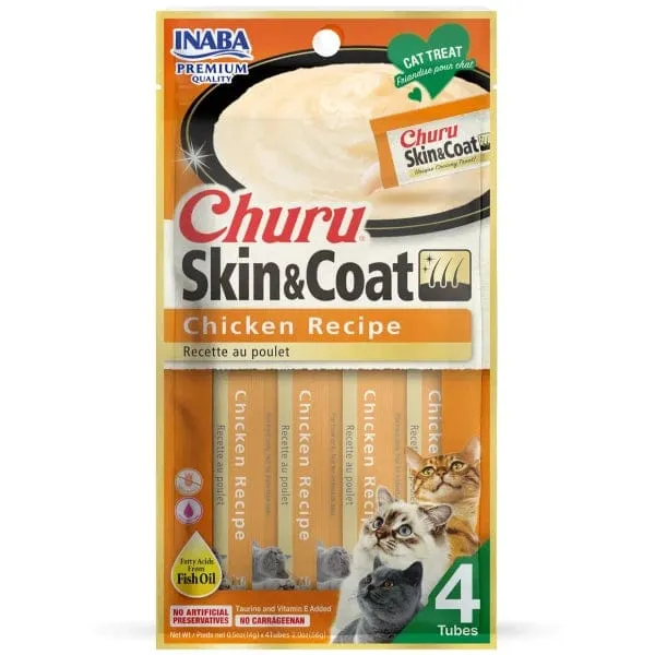 Inaba Churu Skin & Coat Chicken Recipe Creamy Pure Cat Treat