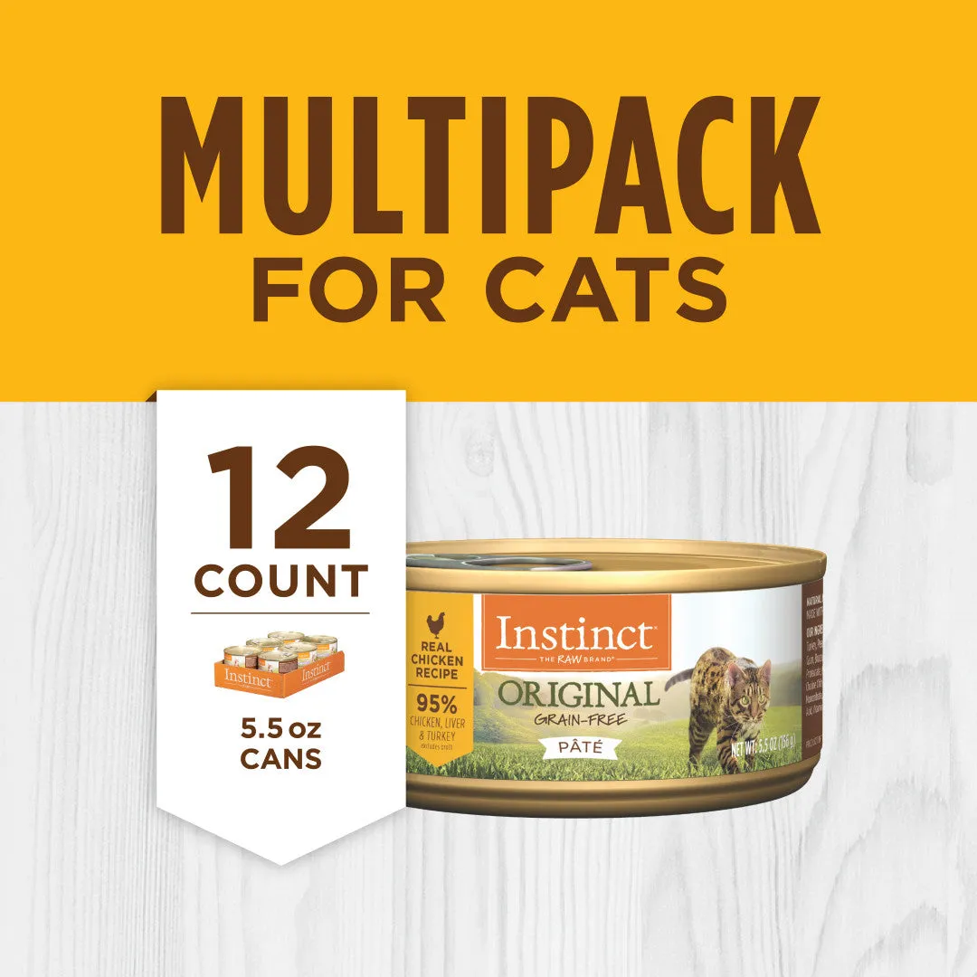 Instinct The Raw Brand Cat Original Grain-Free Pate Real Chicken Recipe 5.5oz