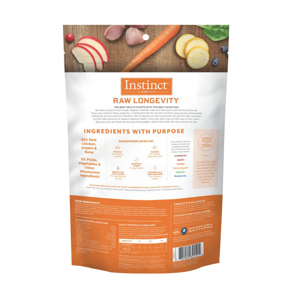 Instinct The Raw Brand Cat Raw Longevity 100% Freeze-Dried Raw Meals Cage-Free Chicken Recipe 9.5oz