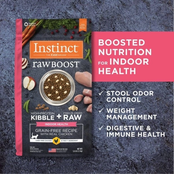 Instinct Raw Boost Indoor Health Real Chicken Recipe Dry Cat Food, 5lb