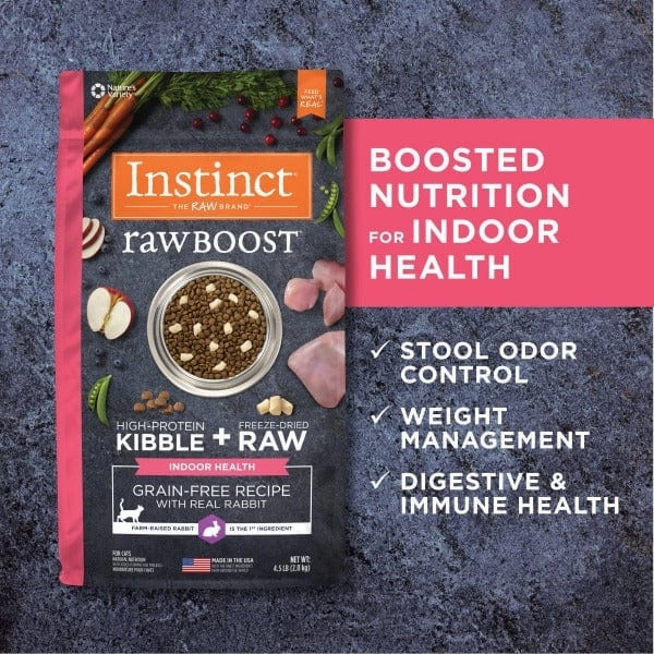 Instinct Raw Boost Indoor Health Real Rabbit Recipe Dry Cat Food, 4.5lb