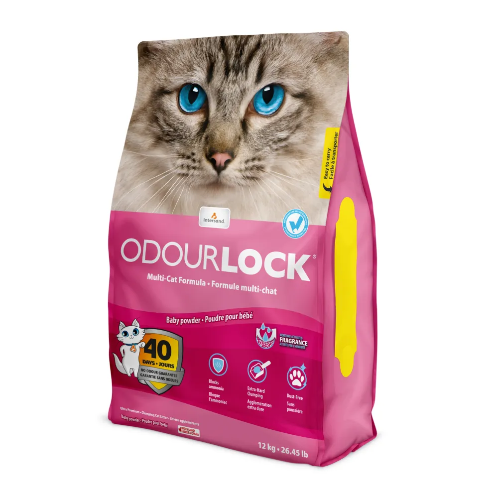 Intersand Scented Odour Lock Calming Baby Powder Cat Litter