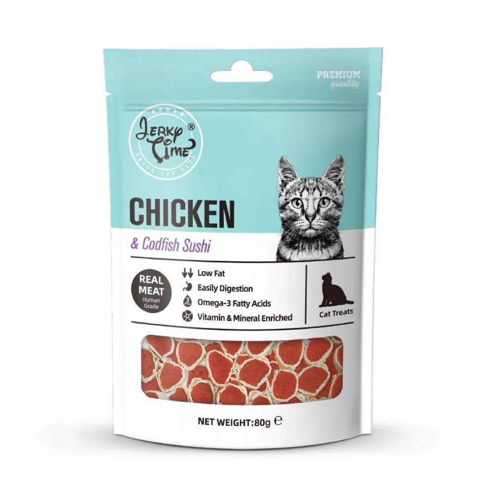 Jerky Time Cat Chicken & Codfish Sushi 80g
