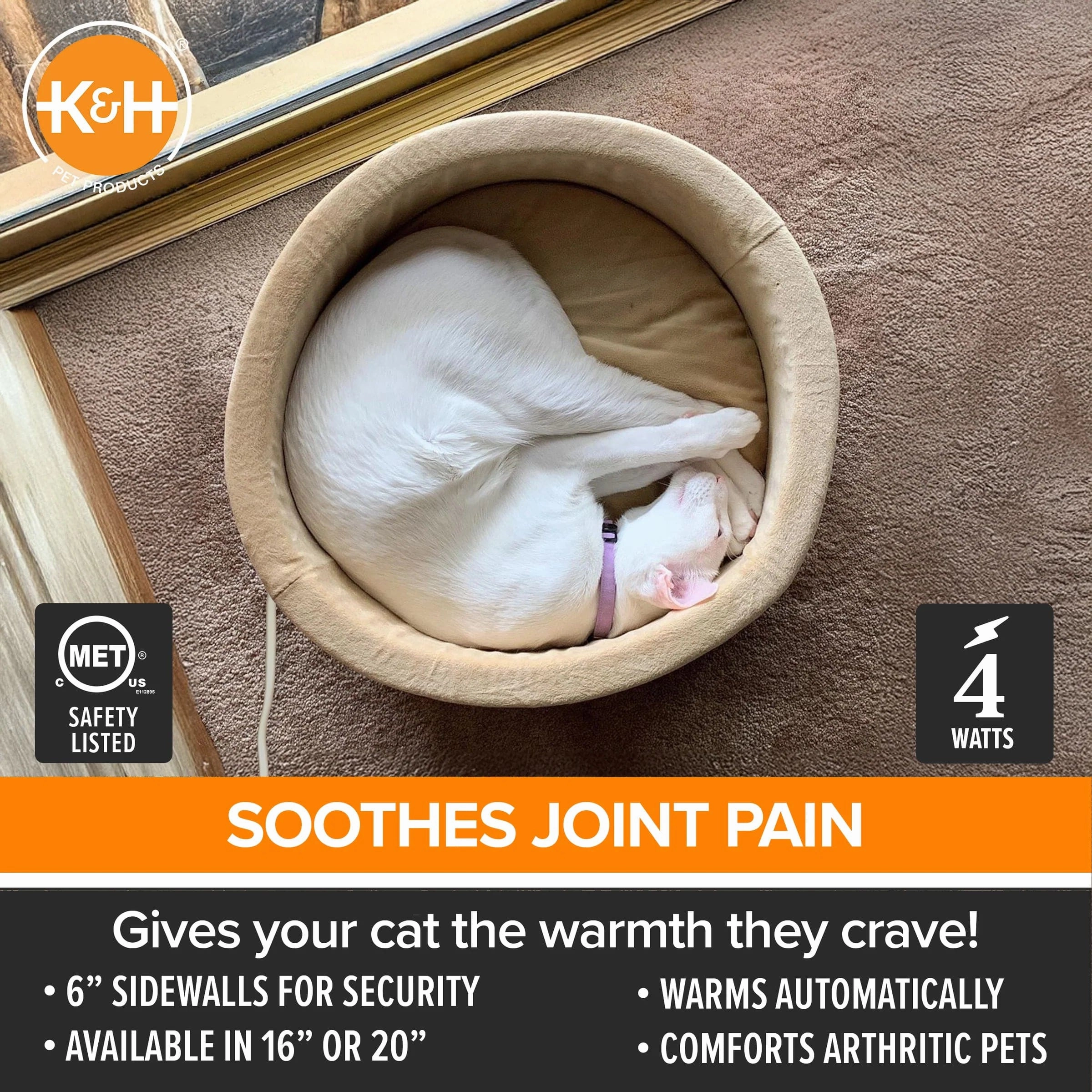 K&H Thermo-Kitty Heated Cat Bed; available in 2 sizes