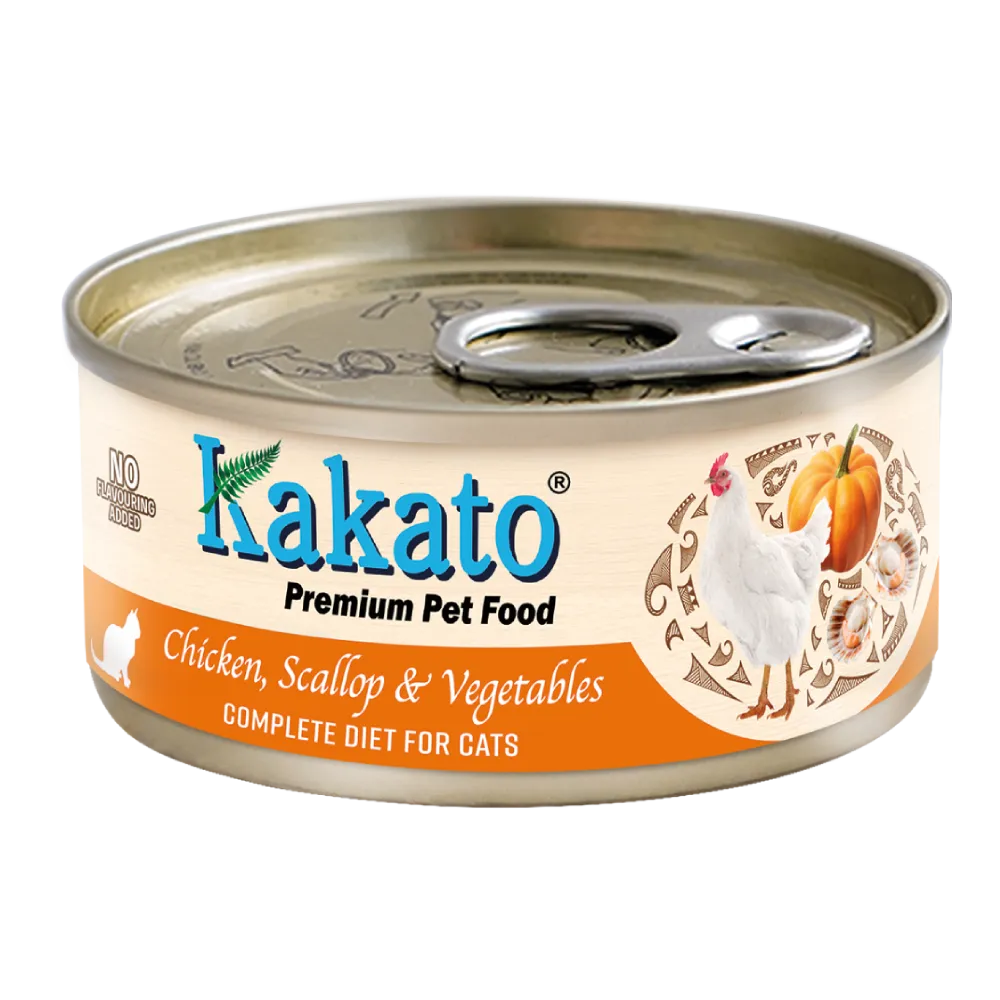 Kakato Premium Cat Food Complete Diet - Chicken, Scallop & Vegetables 70g