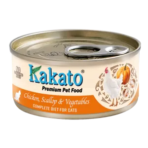 Kakato Premium Cat Food Complete Diet - Chicken, Scallop & Vegetables 70g