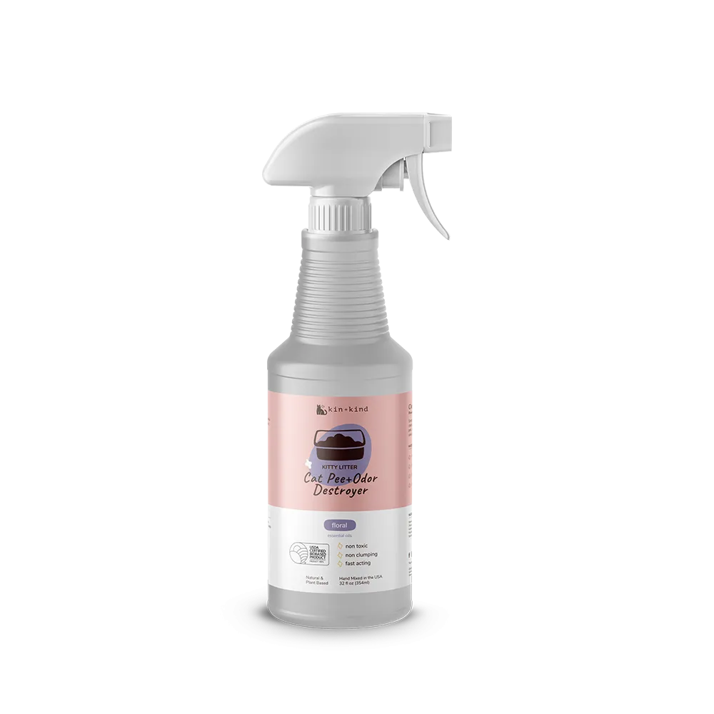 Kin   Kind Cat Pee   Odor Destroyer for Kitty Litter - Floral 32oz