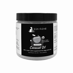 Kin   Kind Dog & Cat Supplement Cold Pressed Coconut Oil 16oz