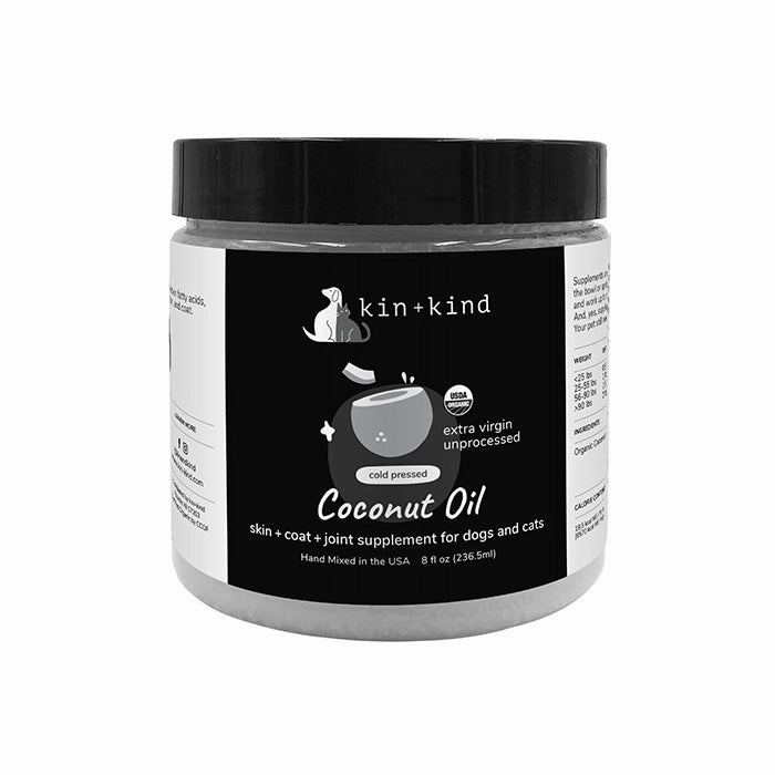 Kin   Kind Dog & Cat Supplement Cold Pressed Coconut Oil 16oz