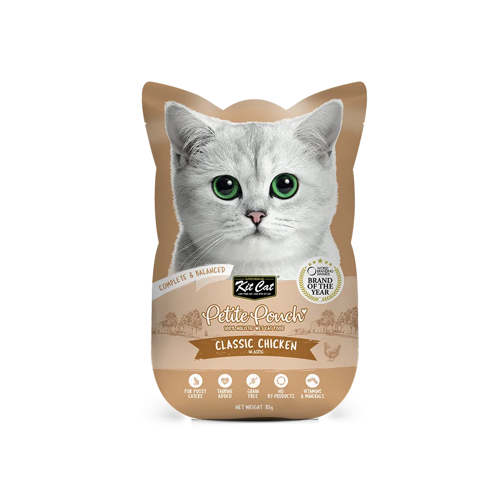 KitCat Cat Petite Pouch Complete & Balanced - Classic Chicken in Aspic 70g
