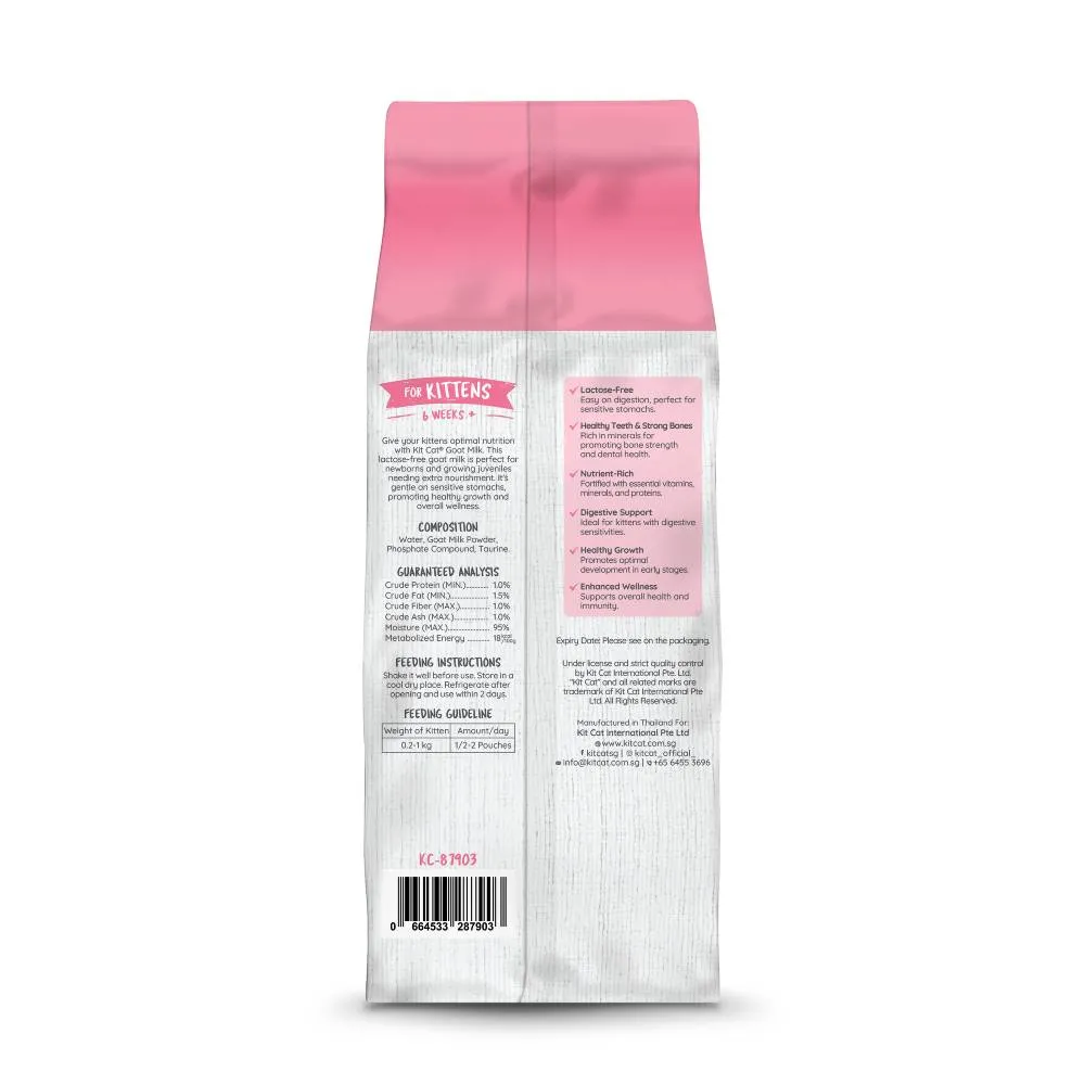 KitCat Lactose-Free Goat Milk Pouches for Kittens (6 x 50ml)