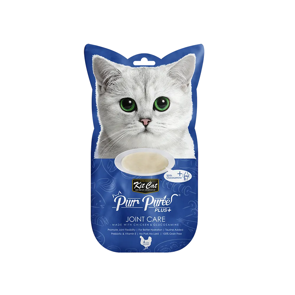 KitCat Purr Puree Plus Joint Care Chicken & Glucosamine 60g (4 x 15g)