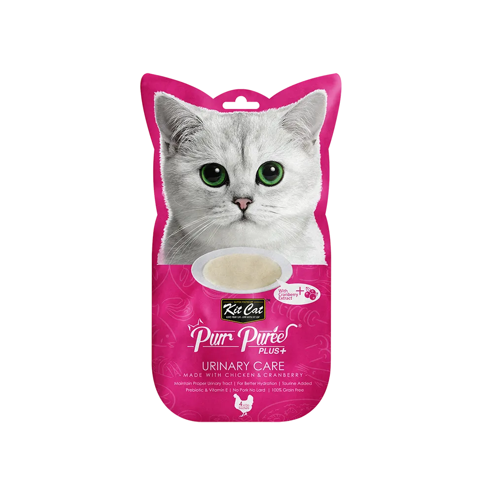 KitCat Purr Puree Plus Urinary Care Chicken & Cranberry 60g (4 x 15g)