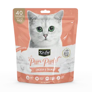 KitCat Purr Puree Value Pack Chicken & Salmon 600g (40 Sachets x 15g)