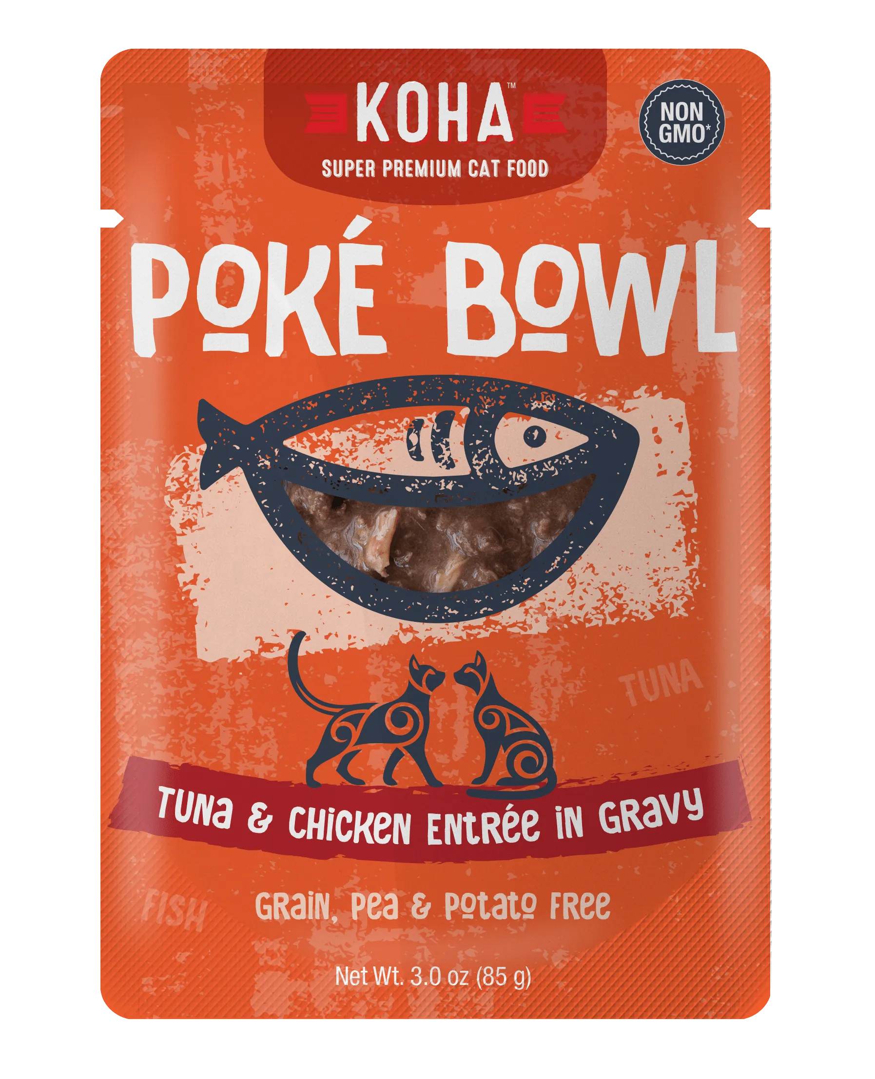 Koha Pok Bowl Tuna & Chicken Entre in Gravy Wet Cat Food Pouch
