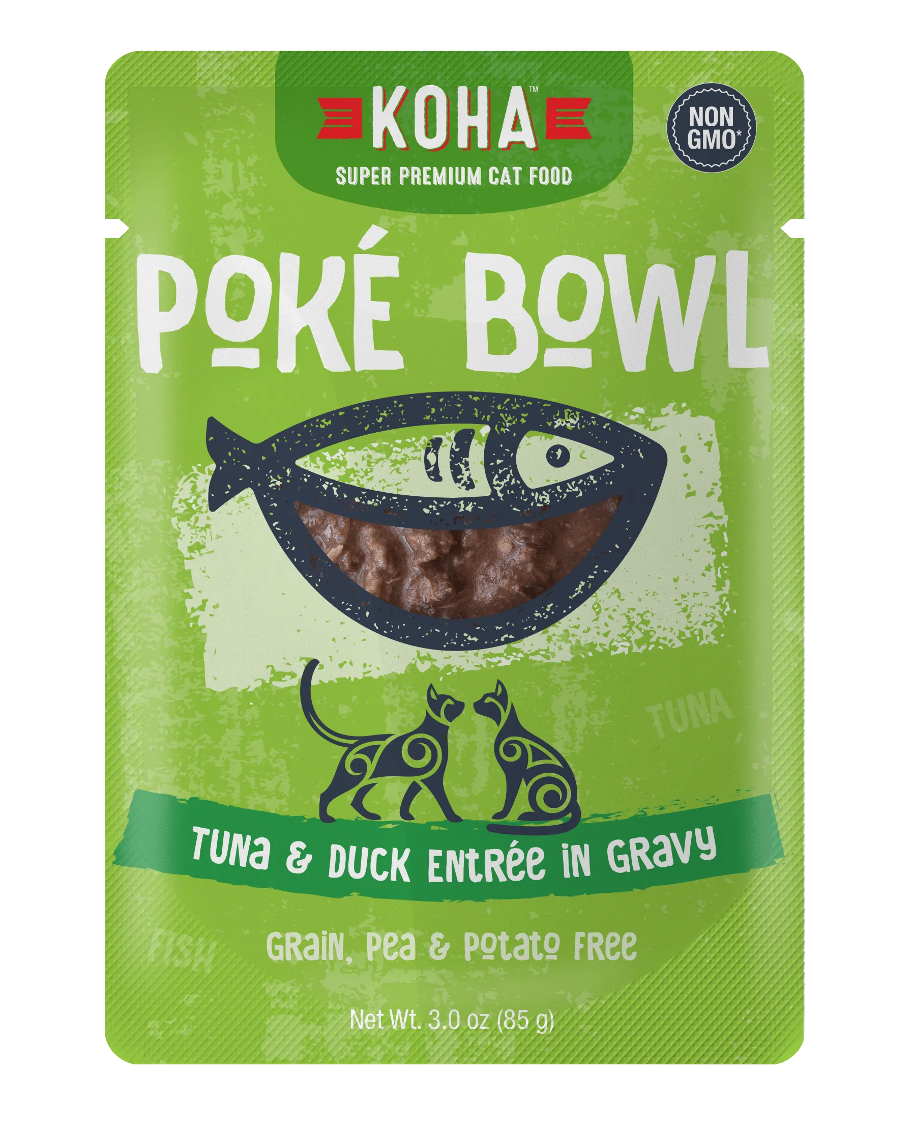 Koha Pok Bowl Tuna & Duck Entre in Gravy Wet Cat Food Pouch