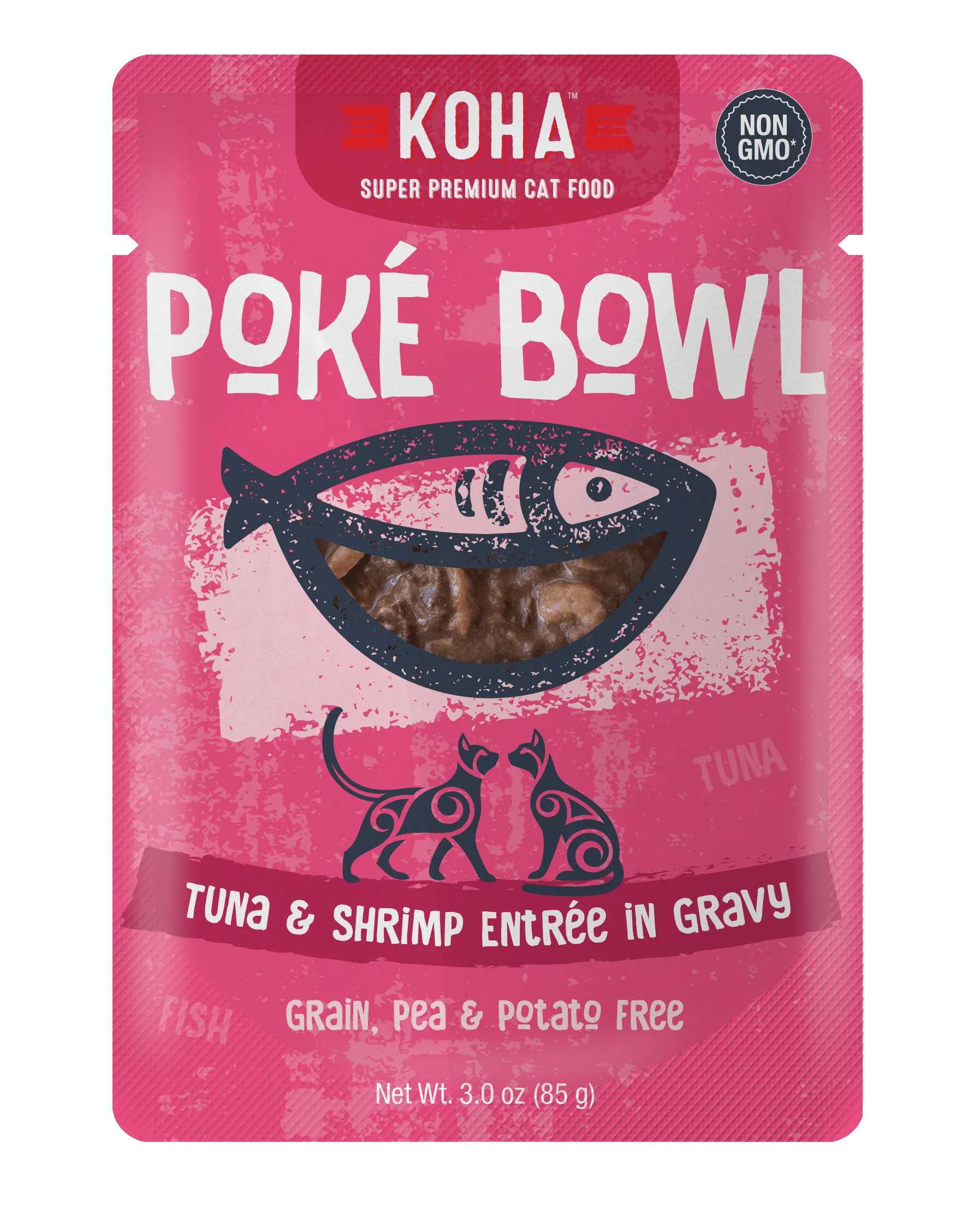 Koha Pok Bowl Tuna & Shrimp Entre in Gravy Wet Cat Food Pouch