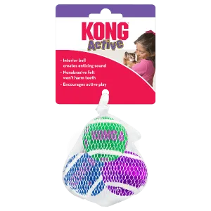 KONG Cat Active Tennis Balls with Bells Cat Toy