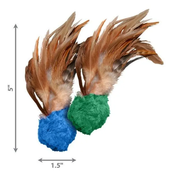 KONG Naturals Crinkle Ball w/Feathers Cat Toy