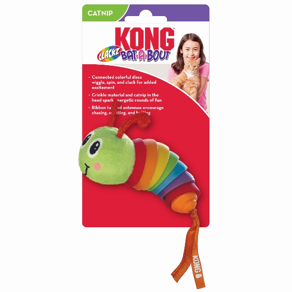 KONG Bat-A-Bout Clackz Caterpillar Cat Toy