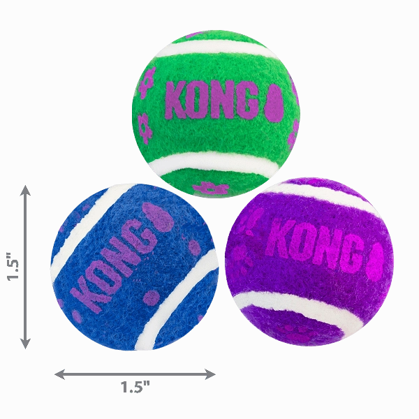 KONG Cat Active Tennis Balls with Bells Cat Toy