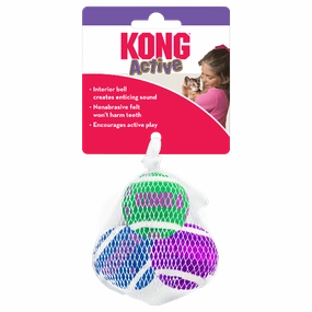KONG Cat Active Tennis Balls with Bells Cat Toy