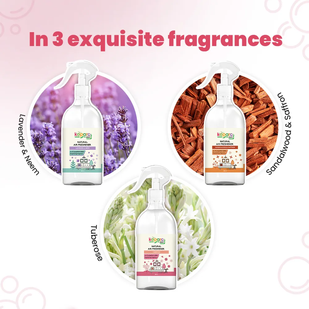 Koparo Clean Natural Air Freshener Tuberose/Rajnigandha Fragrance (Pet Safe)