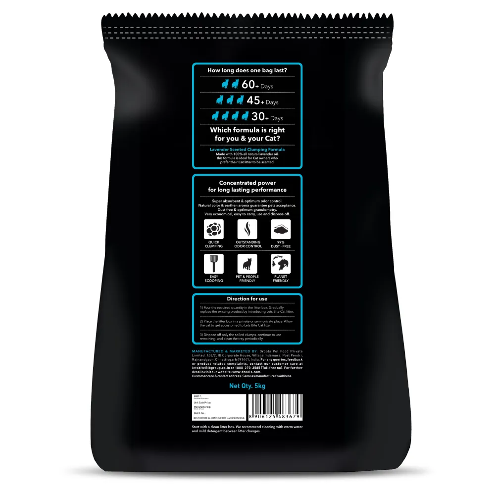 Let's Bite Lavender Scented Clumping Cat Litter