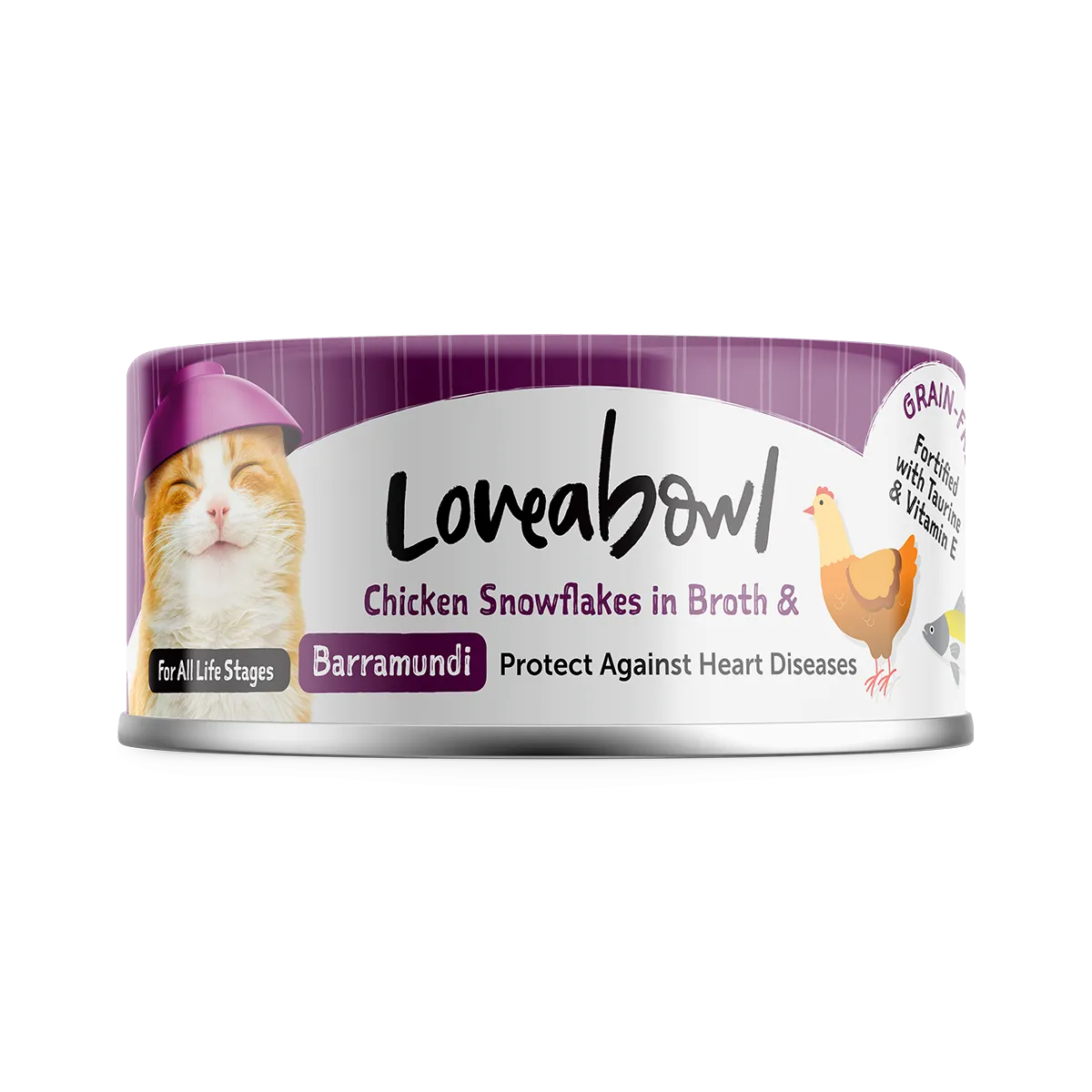 Loveabowl Cat Wet Food Chicken Snowflakes & Barramundi in Broth 70g