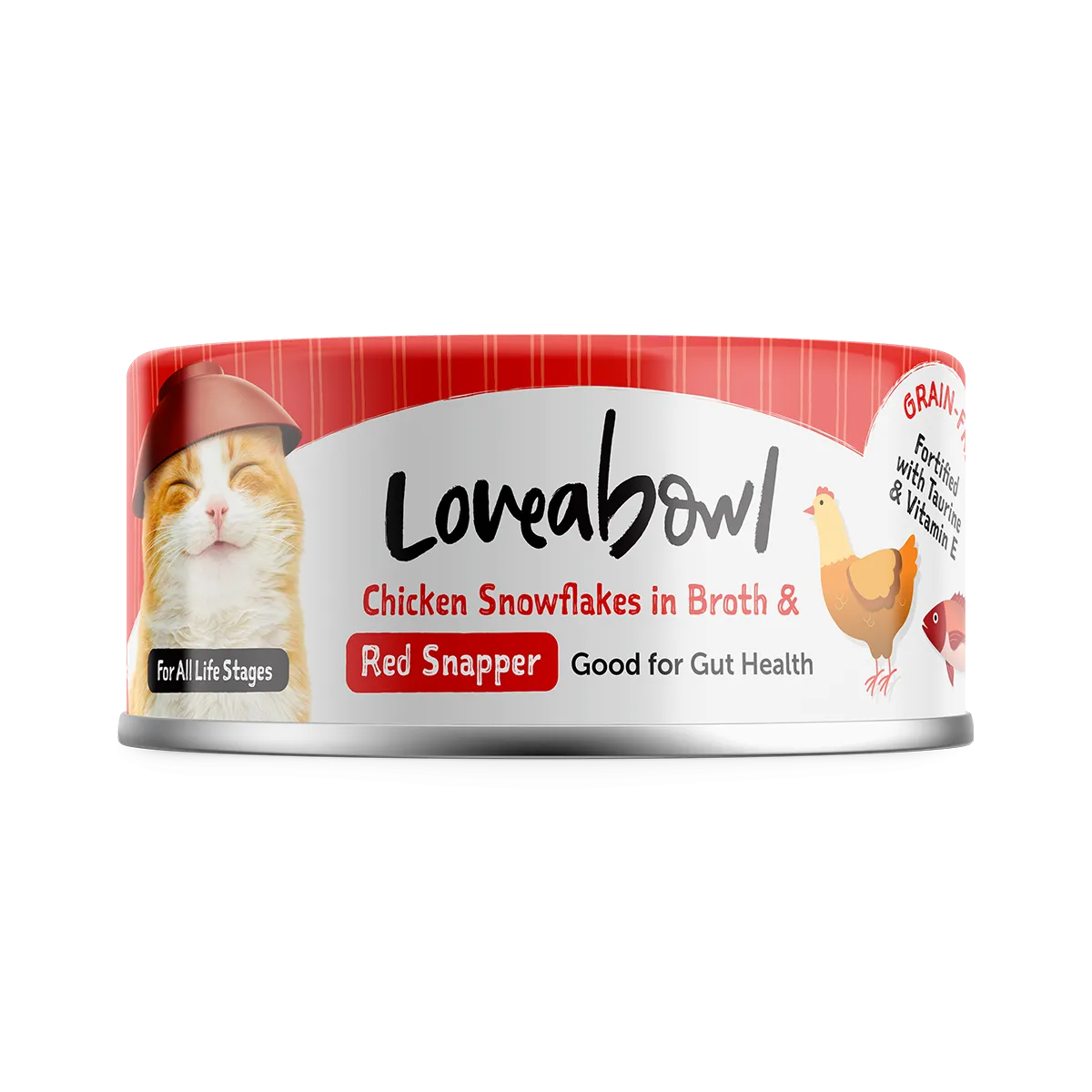 Loveabowl Cat Wet Food Chicken Snowflakes & Red Snapper in Broth 70g