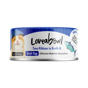Loveabowl Cat Wet Food Tuna Ribbons & Quail Egg in Broth 70g