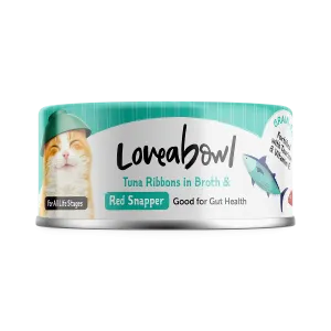 Loveabowl Cat Wet Food Tuna Ribbons & Red Snapper in Broth 70g