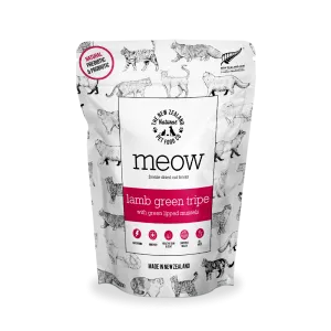 Meow Freeze-Dried Cat Treats Lamb Green Tripe with NZ Green Mussel 40g