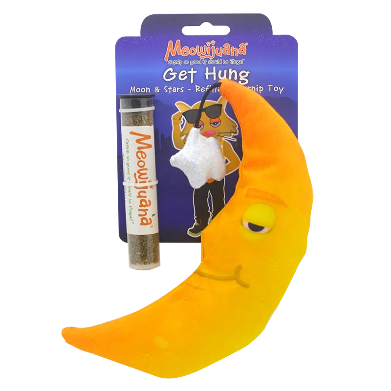 Meowijuana Cat Toy Get Hung Refillable Moon and Stars