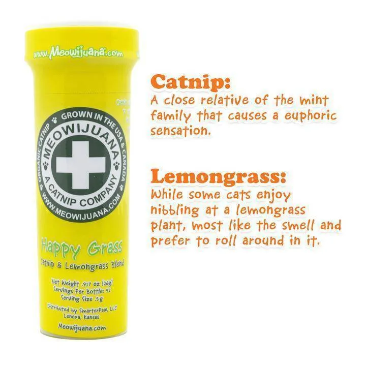 Meowijuana Happy Grass - Catnip and Lemongrass 26g