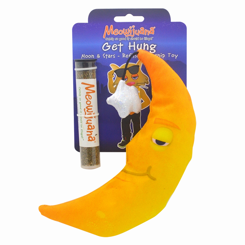 Meowijuana Cat Toy Get Hung Refillable Moon and Stars