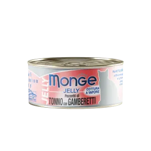 Monge Cat Jelly Yellowfin Tuna with Shrimp 80g
